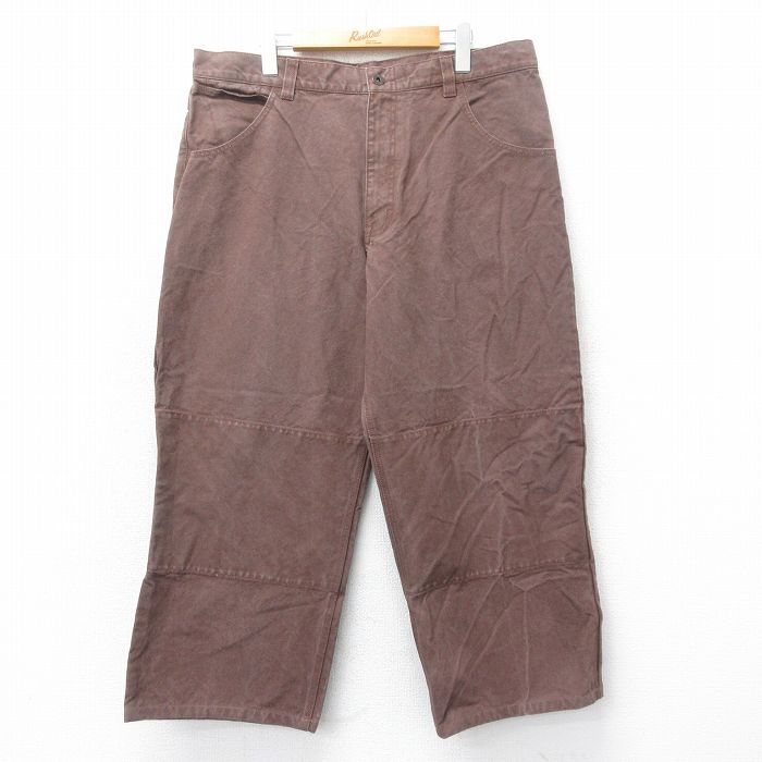 【50%OFF】W38★古着 エルエルビーン LLBEAN パンツ メンズ 00年代 00s ダブルニー コットン こげ茶 ブラウン 【spe】 25apr12 中古 ボトムス ロング