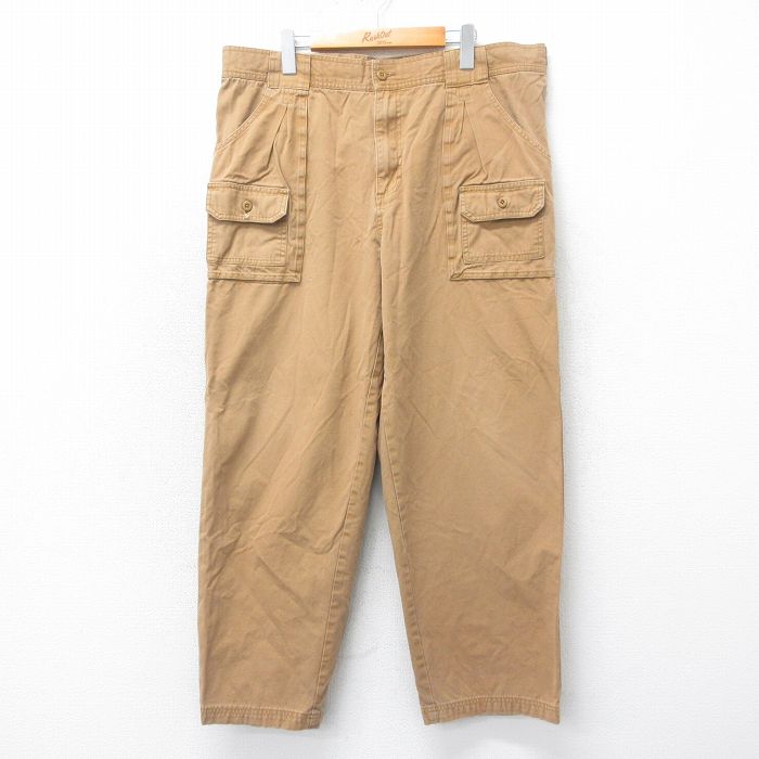 W40★古着 カベラス ブッシュ パンツ メンズ 大きいサイズ コットン 茶 ブラウン 25apr12 中古 ボトムス ロング