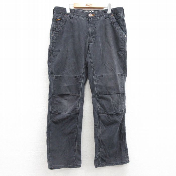 W35★古着 ペインター パンツ メンズ ARIAT ダック地 紺 ネイビー 25apr12 中古 ボトムス ロング