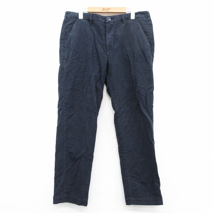 W36★古着 バブアー パンツ メンズ コットン 紺 ネイビー 【spe】 25apr12 中古 ボトムス ロング