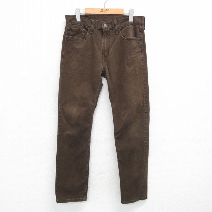 W32★古着 リーバイス Levis 502 ジーンズ メンズ 茶 ブラウン デニム 25apr14 中古 ボトムス ジーパン Gパン ロング パンツ