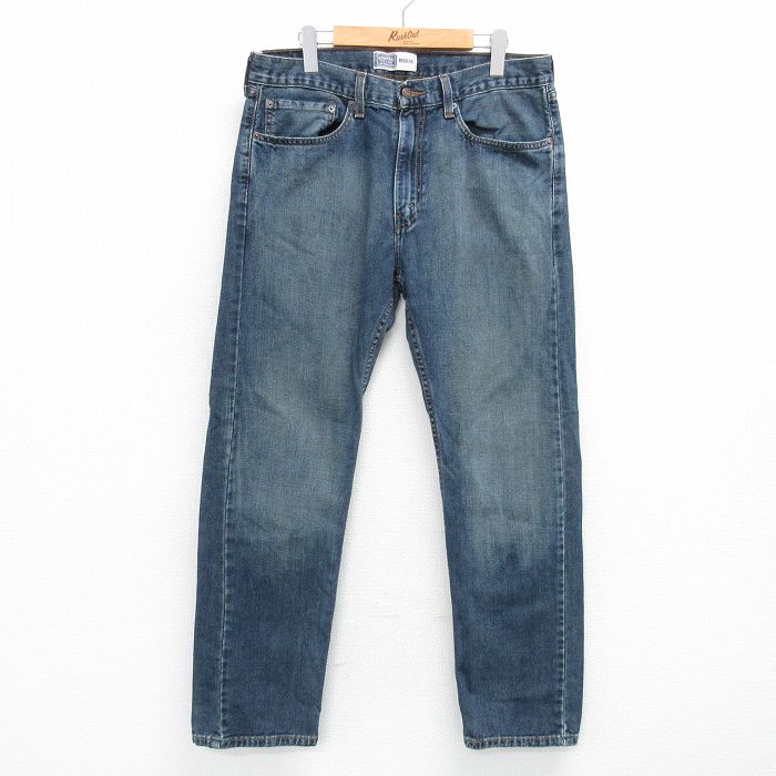 W35★古着 リーバイス Levis ジーンズ メンズ コットン 紺 ネイビー デニム 25apr14 中古 ボトムス ジーパン Gパン ロング パンツ