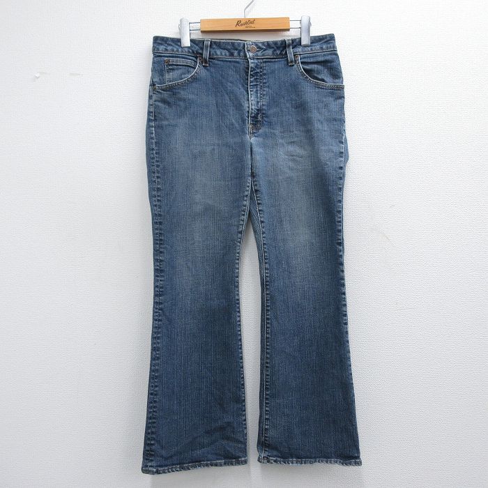 W33★古着 ギャップ GAP ジーンズ メンズ ブーツカット フレア カナダ製 濃紺 ネイビー デニム 【spe】 25apr14 中古 ボトムス ジーパン Gパン ロング パンツ