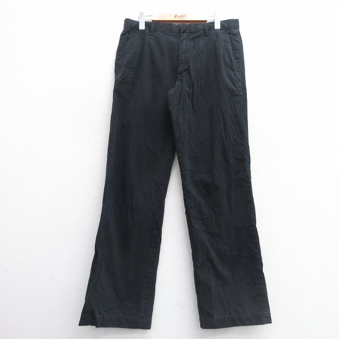 W33★古着 バナナリパブリック BANANA REPUBLIC ブランド チノ パンツ チノパン メンズ コットン 黒 ブラック 25apr14 中古 ボトムス ロング
