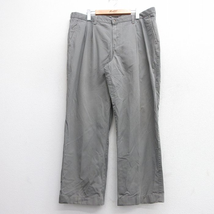 W38★古着 バンヒューセン パンツ メンズ コットン 緑系 グリーン 25apr14 中古 ボトムス ロング