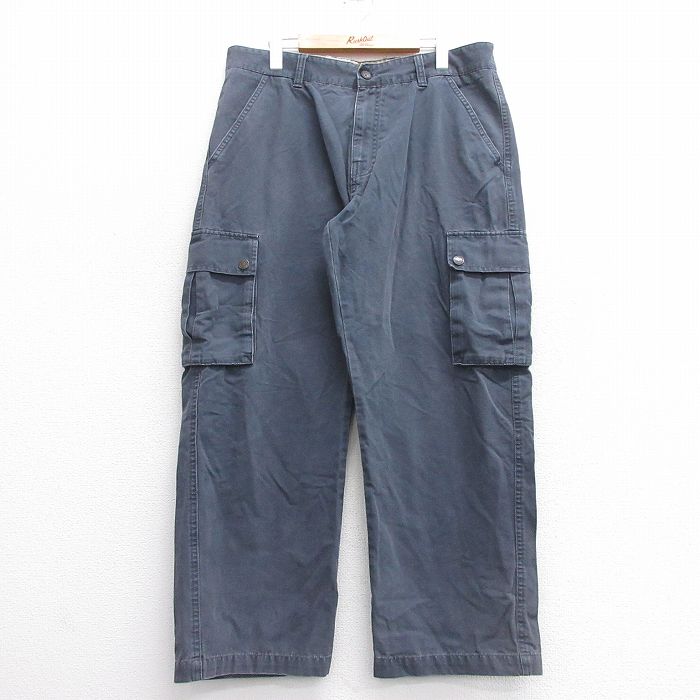 W36★古着 セントジョンズベイ カーゴ パンツ メンズ コットン 紺 ネイビー 【spe】 25apr14 中古 ボトムス ロング