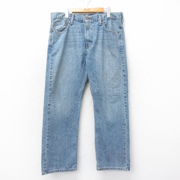 W36★古着 リーバイス Levis 569 ジーンズ メンズ ヒゲ コットン 紺 ネイビー デニム 25apr14 中古 ボトムス ジーパン Gパン ロング パンツ