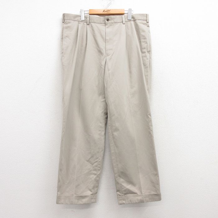 W39★古着 ブルックスブラザーズ BROOKS BROTHERS ブランド チノ パンツ チノパン メンズ 00年代 00s 大きいサイズ コットン ベージュ カーキ 25apr15 中古 ボトムス ロング