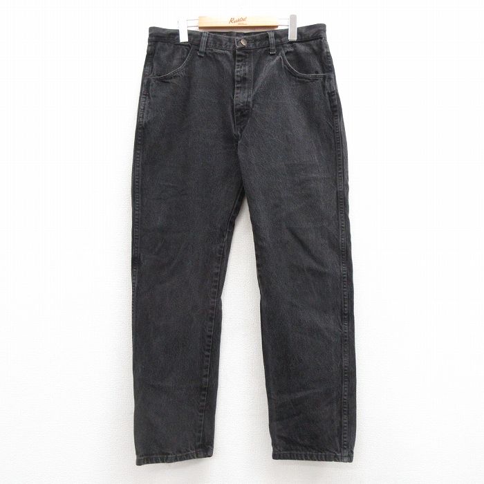 【50%OFF】W36★古着 ラスラー ジーンズ メンズ コットン 黒 ブラック デニム 25apr15 中古 ボトムス ジーパン Gパン ロング パンツ