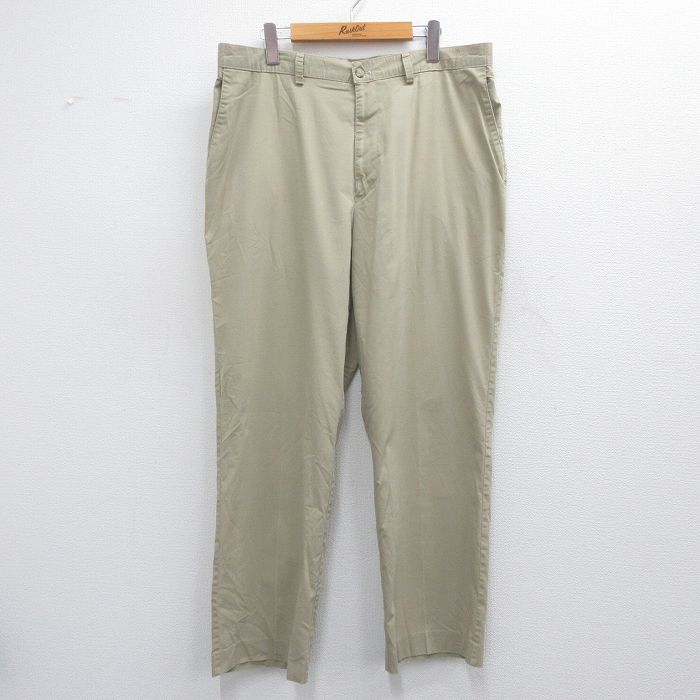 W37★古着 HAGGAR パンツ メンズ ベージュ カーキ 25apr15 中古 ボトムス ロング
