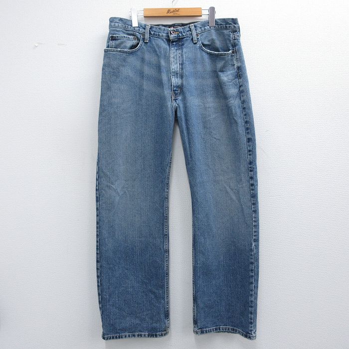 W35★古着 ラルフローレン Ralph Lauren ポロジーンズ ブランド ジーンズ メンズ コットン 紺 ネイビー デニム 25apr15 中古 ボトムス ジーパン Gパン ロング パンツ