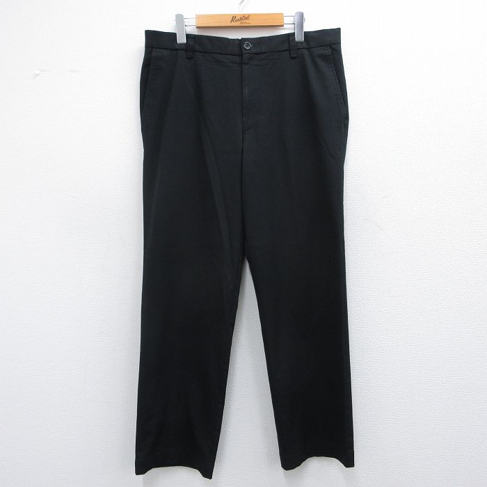 W35★古着 ドッカーズ パンツ メンズ 黒 ブラック 25apr15 中古 ボトムス ロング