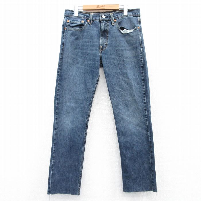 W31★古着 リーバイス Levis 511 ジーンズ メンズ ヒゲ 紺 ネイビー デニム 25apr15 中古 ボトムス ジーパン Gパン ロング パンツ