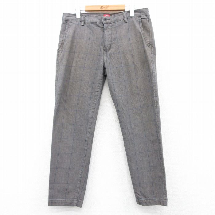 W34★古着 リーバイス Levis パンツ メンズ グレー他 チェック 25apr15 中古 ボトムス ロング