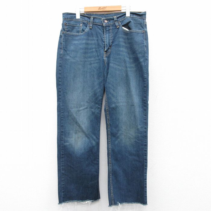 【50%OFF】W35★古着 リーバイス Levis 514 ジーンズ メンズ ヒゲ 紺 ネイビー 【spe】 25apr15 中古 ボトムス ジーパン Gパン ロング パンツ