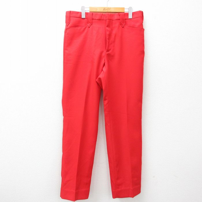 W35★古着 パンツ メンズ 90年代 90s 赤 レッド 25apr16 中古 ボトムス ロング