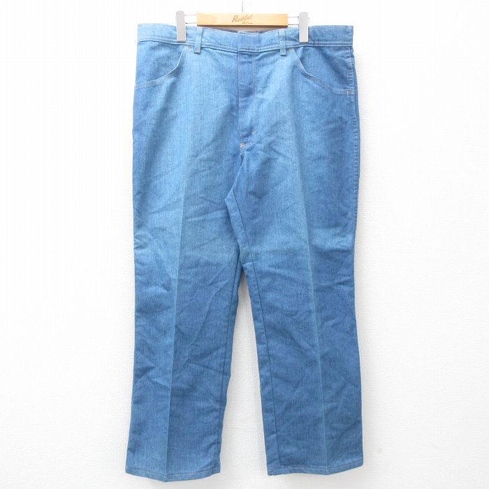 【50%OFF】W38★古着 ラングラー Wrangler ジーンズ メンズ 紺 ネイビー デニム 25apr16 中古 ボトムス ジーパン Gパン ロング パンツ