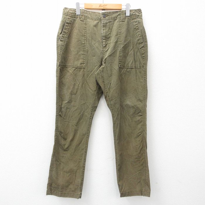 W33★古着 オールドネイビー ベイカー パンツ メンズ 緑 グリーン 25apr16 中古 ボトムス ロング