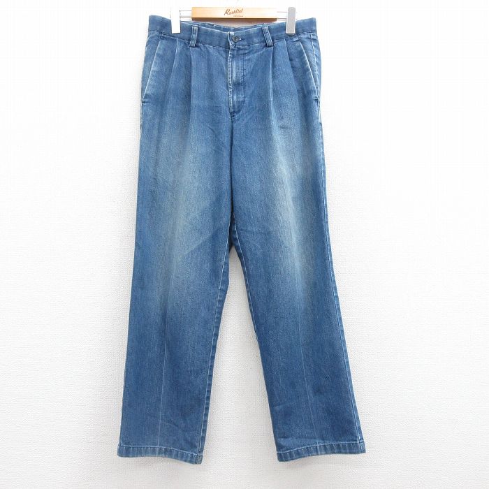 W31★古着 ドッカーズ パンツ メンズ 紺 ネイビー デニム 25apr16 中古 ボトムス ロング