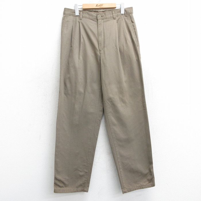 W34★古着 チノ パンツ チノパン メンズ 00年代 00s コットン 茶 ブラウン 25apr17 中古 ボトムス ロング
