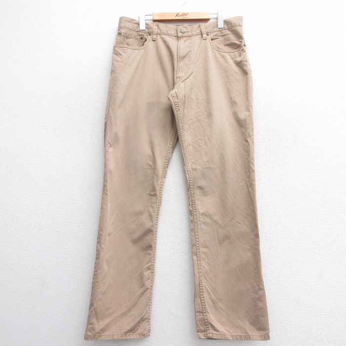 W34★古着 ラルフローレン Ralph Lauren ブランド パンツ メンズ コットン ベージュ カーキ 25apr18 中古 ボトムス ロング