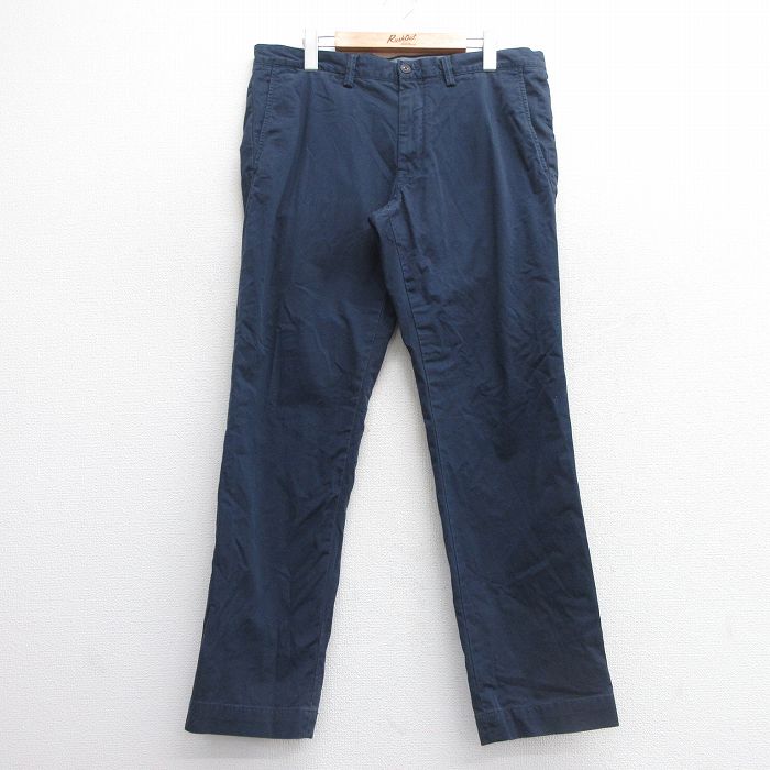 W36★古着 ラルフローレン Ralph Lauren ブランド パンツ メンズ ワンポイントロゴ 紺 ネイビー 25apr18 中古 ボトムス ロング