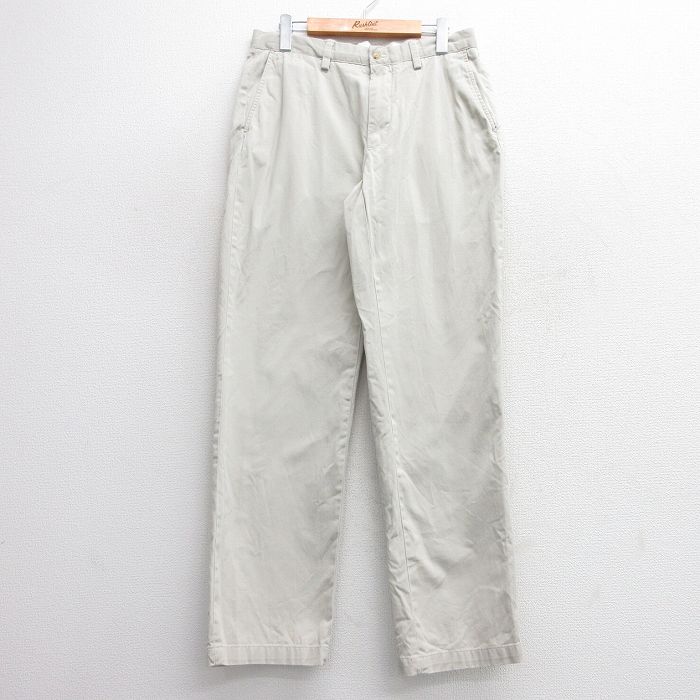 W32★古着 ラルフローレン Ralph Lauren ブランド チノ パンツ チノパン メンズ コットン 薄ベージュ カーキ 25apr18 中古 ボトムス ロング