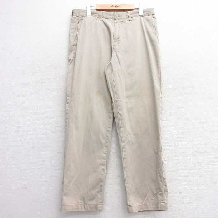 W34★古着 ラルフローレン Ralph Lauren ブランド チノ パンツ チノパン メンズ コットン ベージュ カーキ 25apr18 中古 ボトムス ロング