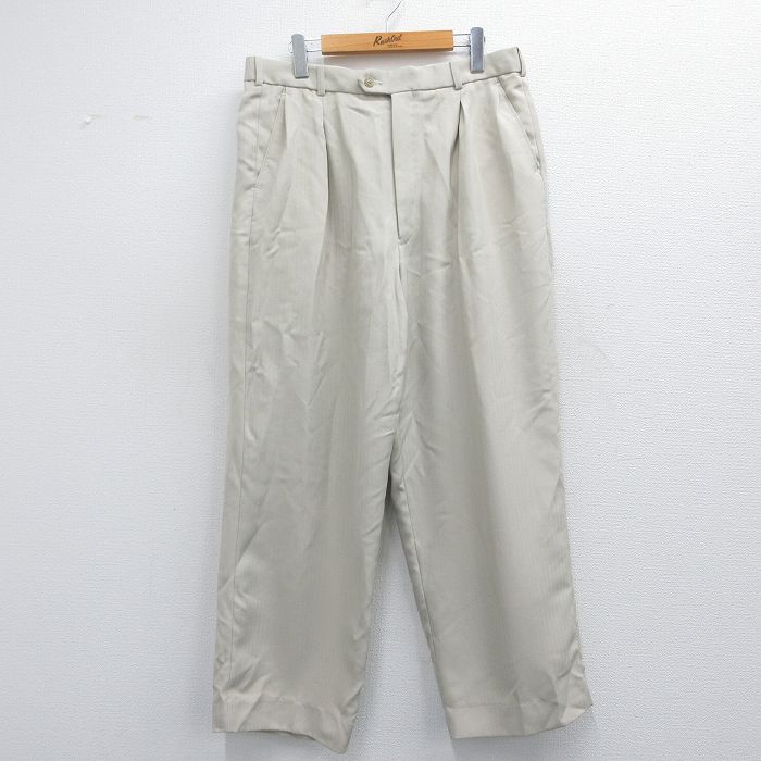 W36★古着 スラックス パンツ メンズ ベージュ カーキ 25apr18 中古 ボトムス ロング
