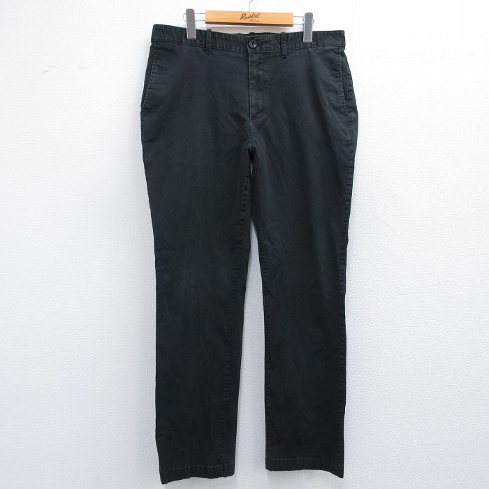W36★古着 バナナリパブリック BANANA REPUBLIC パンツ メンズ 黒 ブラック 25apr18 中古 ボトムス ロング