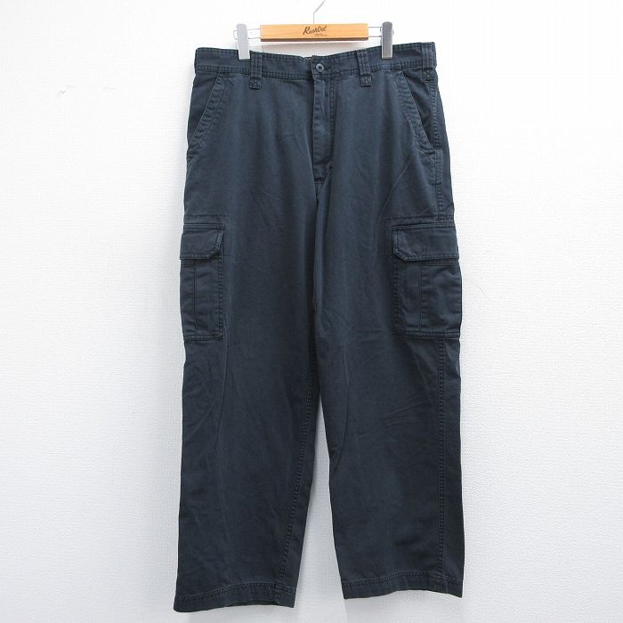 W38★古着 オールドネイビー OLD NAVY カーゴ パンツ メンズ 00年代 00s コットン 紺 ネイビー 25apr18 中古 ボトムス ロング