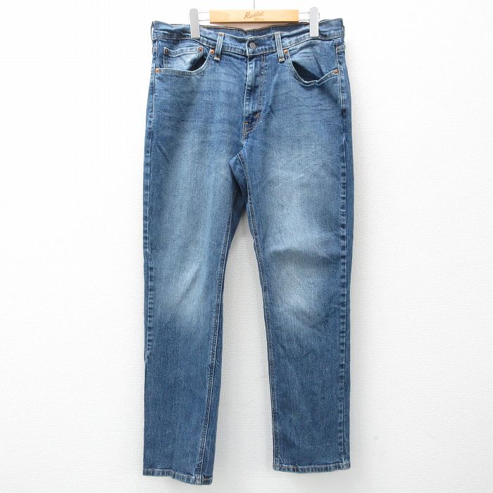 W35★古着 リーバイス Levis 541 ジーンズ メンズ ヒゲ 紺 ネイビー デニム 25apr18 中古 ボトムス ジーパン Gパン ロング パンツ