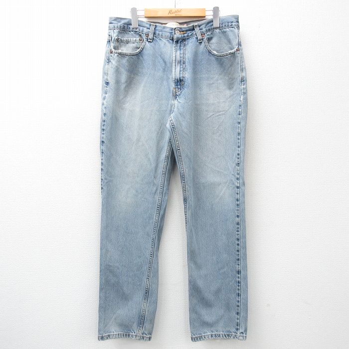 W35★古着 リーバイス Levis 512 ジーンズ メンズ コットン 薄紺 ネイビー デニム 25apr18 中古 ボトムス ジーパン Gパン ロング パンツ