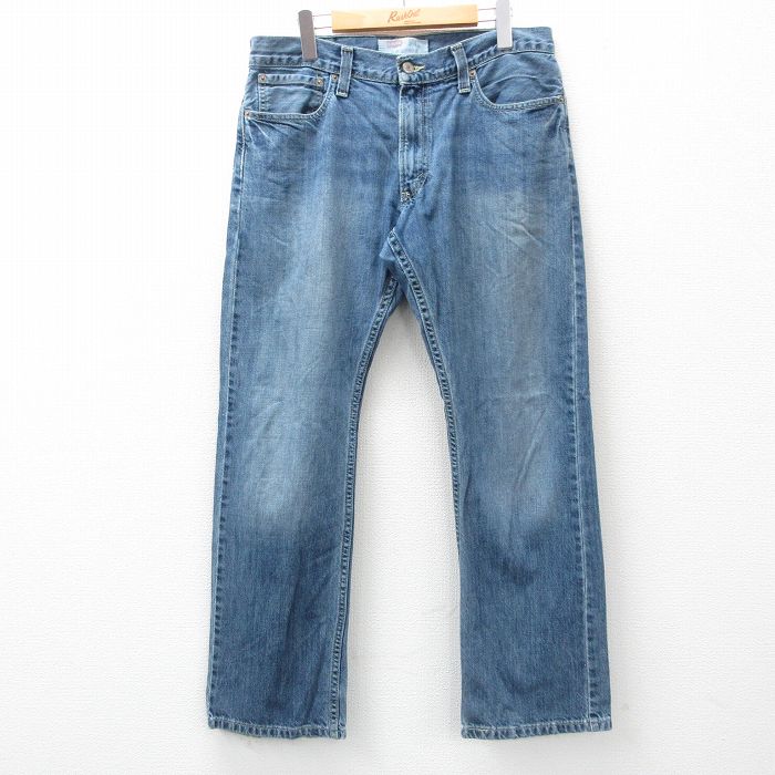 【50%OFF】W35★古着 リーバイス Levis 514 ジーンズ メンズ ヒゲ 紺 ネイビー デニム 25apr18 中古 ボトムス ジーパン Gパン ロング パンツ
