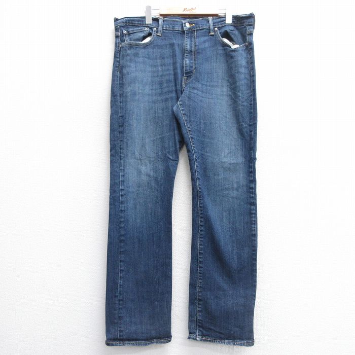W39★古着 リーバイス Levis 513 ジーンズ メンズ ヒゲ 大きいサイズ 紺 ネイビー デニム 25apr18 中古 ボトムス ジーパン Gパン ロング パンツ