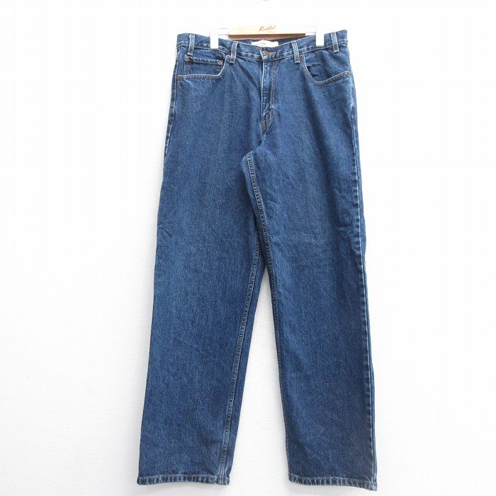 W36★古着 リーバイス Levis ジーンズ メンズ シグネチャー コットン 紺 ネイビー デニム 25apr18 中古 ボトムス ジーパン Gパン ロング パンツ