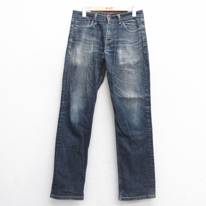 W31★古着 リーバイス Levis 511 ジーンズ メンズ ヒゲ 紺 ネイビー デニム 25apr18 中古 ボトムス ジーパン Gパン ロング パンツ
