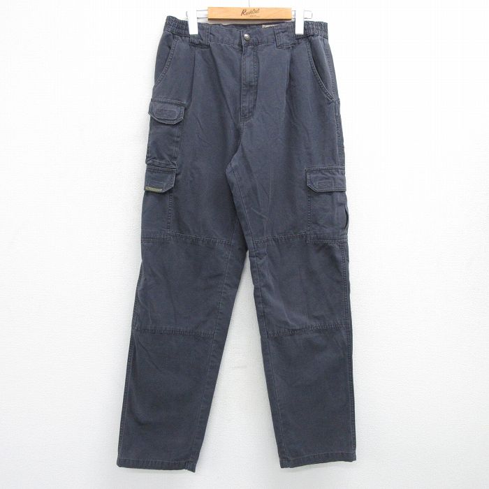 W32★古着 カーゴ パンツ メンズ ダック地 ダブルニー コットン グレー 25apr18 中古 ボトムス ロング