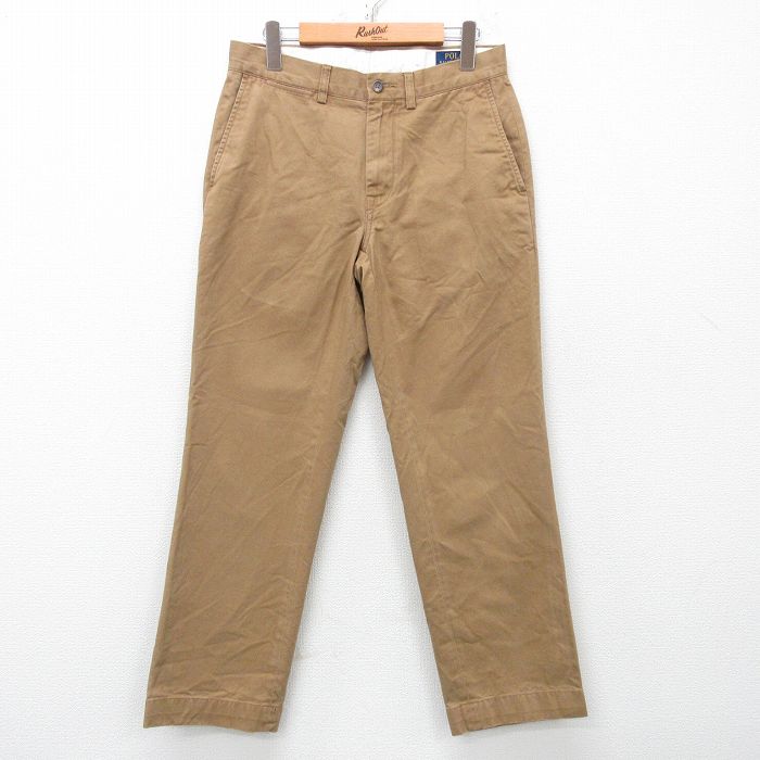 【20%OFF】W31★古着 ラルフローレン Ralph Lauren ブランド パンツ メンズ コットン 茶系 ブラウン 25apr21 中古 ボトムス ロング