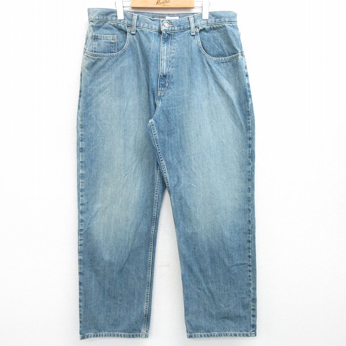 W39★古着 セントジョンズベイ ジーンズ メンズ ブーツカット コットン 紺 ネイビー デニム 25apr19 中古 ボトムス ジーパン Gパン ロング パンツ