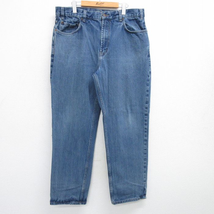 【50%OFF】W39★古着 カークランド ジーンズ メンズ コットン 紺 ネイビー デニム 25apr19 中古 ボトムス ジーパン Gパン ロング パンツ
