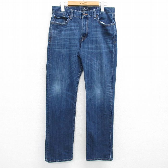 W33★古着 ラッキーブランド Lucky Brand ジーンズ メンズ ヒゲ 紺 ネイビー デニム 25apr19 中古 ボトムス ジーパン Gパン ロング パンツ