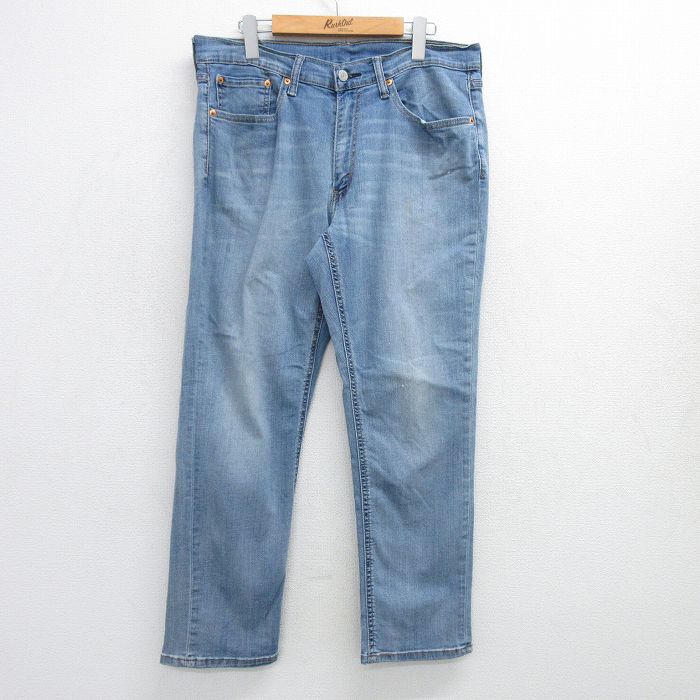 W35★古着 リーバイス Levis 541 ジーンズ メンズ ヒゲ 薄紺 ネイビー デニム 25apr19 中古 ボトムス ジーパン Gパン ロング パンツ