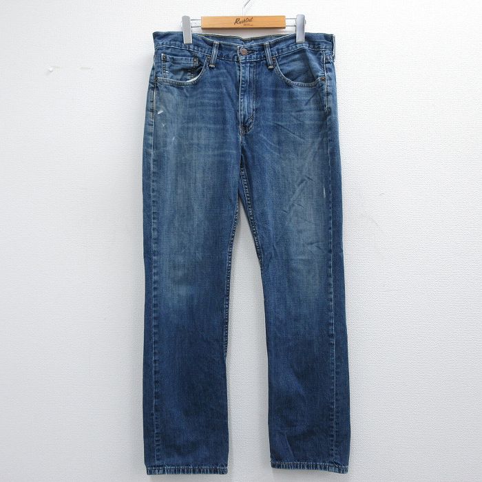 【50%OFF】W35★古着 リーバイス Levis ジーンズ メンズ ヒゲ 紺 ネイビー デニム 25apr19 中古 ボトムス ジーパン Gパン ロング パンツ