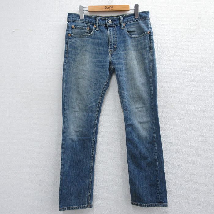 W33★古着 リーバイス Levis 511 ジーンズ メンズ ヒゲ 紺 ネイビー デニム 【spe】 25apr19 中古 ボトムス ジーパン Gパン ロング パンツ