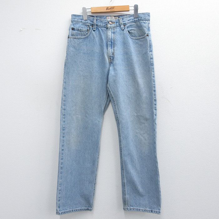 【50%OFF】W35★古着 リーバイス Levis ジーンズ メンズ コットン 薄紺 ネイビー デニム 25apr19 中古 ボトムス ジーパン Gパン ロング パンツ