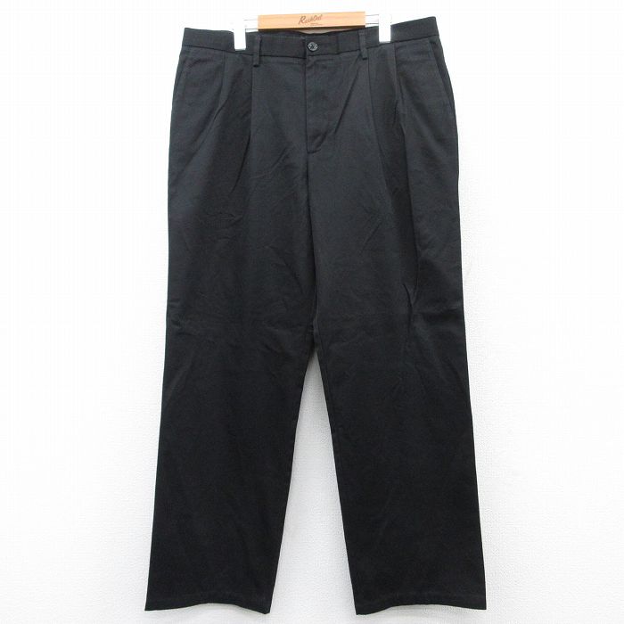 W36★古着 ドッカーズ パンツ メンズ コットン 黒 ブラック 25apr19 中古 ボトムス ロング