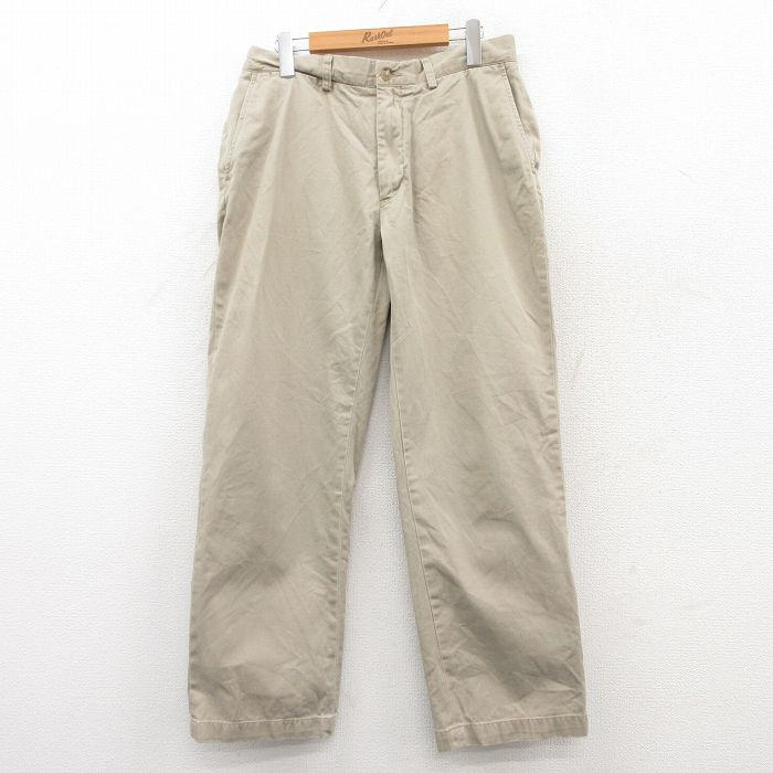 W32★古着 ラルフローレン Ralph Lauren ブランド チノ パンツ チノパン メンズ コットン ベージュ カーキ 25apr19 中古 ボトムス ロング