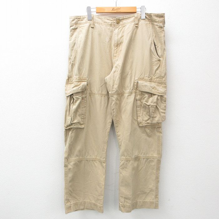 W37★古着 オールドネイビー OLD NAVY カーゴ パンツ メンズ コットン ベージュ系 カーキ 25apr21 中古 ボトムス ロング