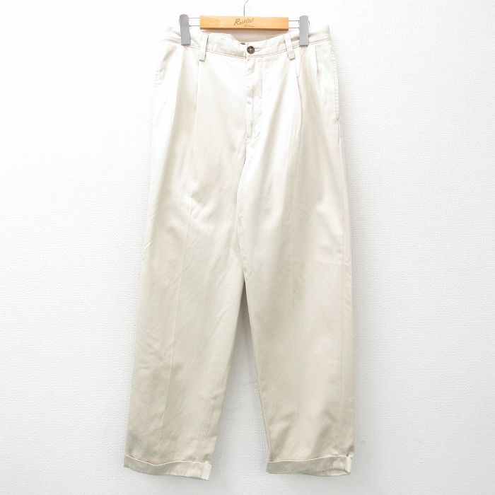 W30★古着 ノーティカ NAUTICA ブランド パンツ メンズ コットン ベージュ系 カーキ 25apr21 中古 ボトムス ロング
